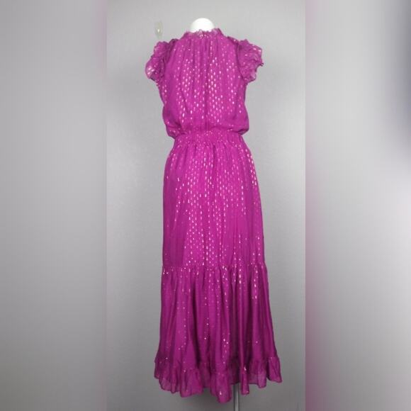 Generation Love Peggy Lurex Blouse & Selena Maxi Magenta Skirt Silk Blend Small - Picture 4 of 14